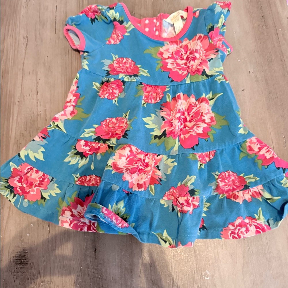 Matilda Jane Blue and Pink Floral Dress 6-12m